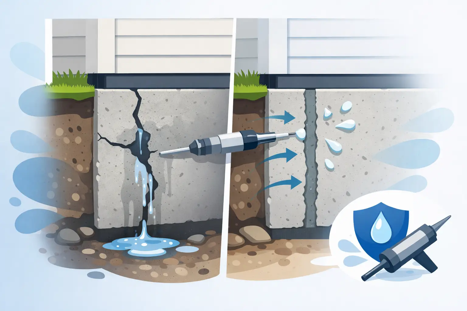 Foundation Crack Leaking Water Repair That Lasts