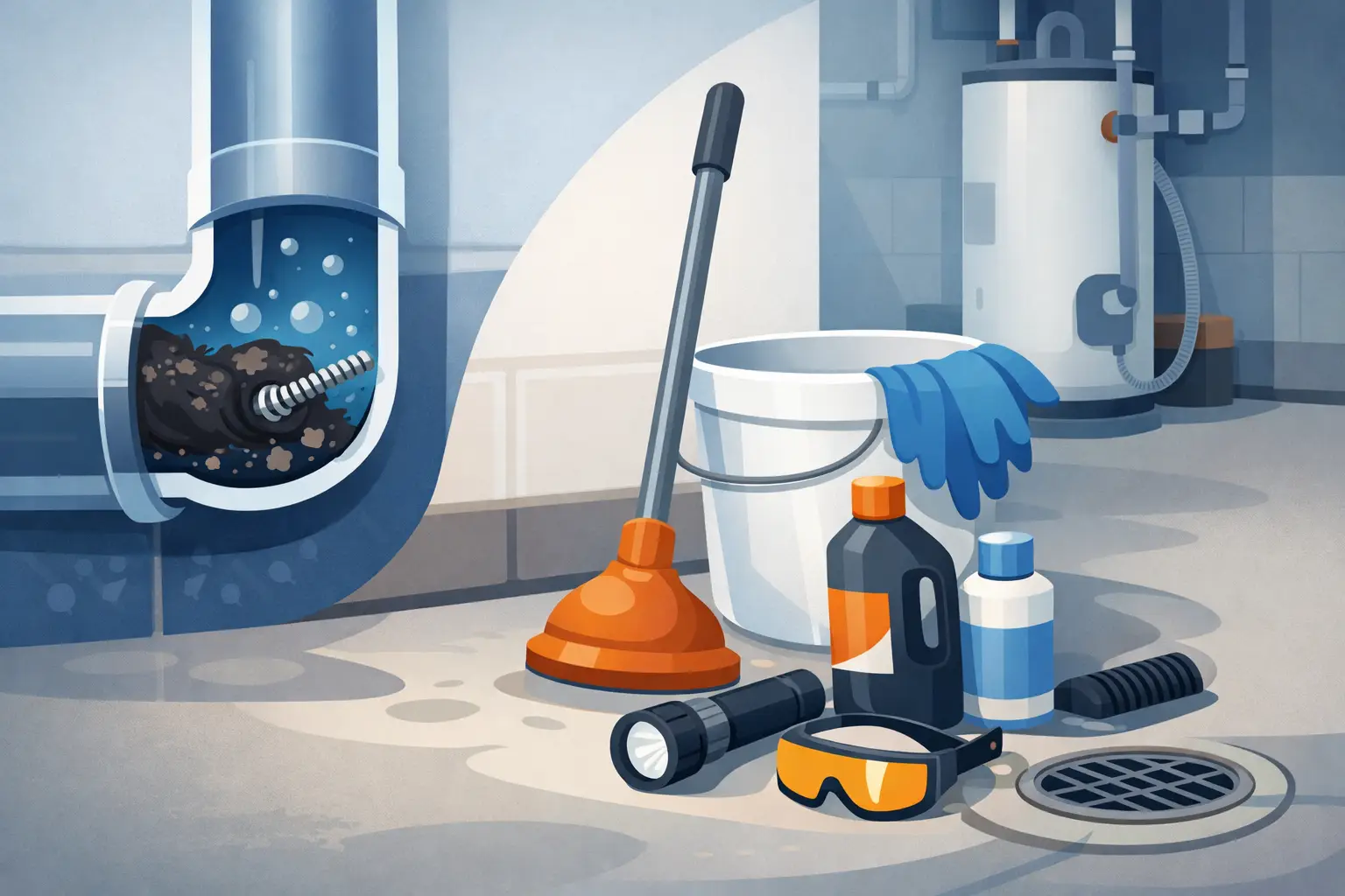 How to Clean Basement Drain Clogs Safely