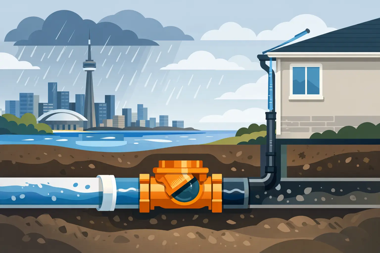 Install a Backwater Valve in Toronto Before Rain