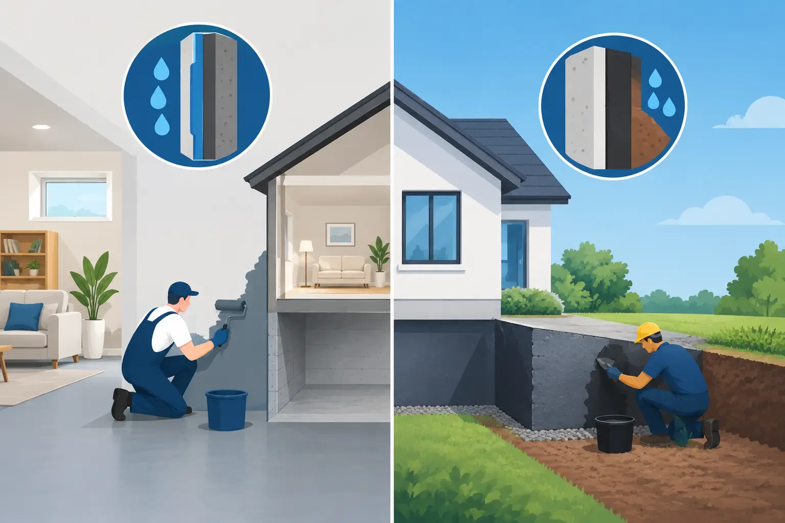 Interior Versus Exterior Waterproofing: Which Works?